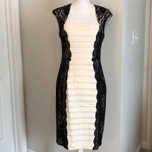 JAX- Black and White Lace Sleeveless Dress